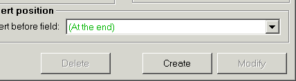 Create button